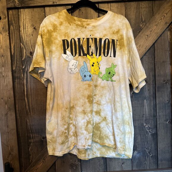 Pokemon Characters Mens Graphic T-Shirt Tie‎ Dye Pikachu Tee Size XL - Picture 1 of 9